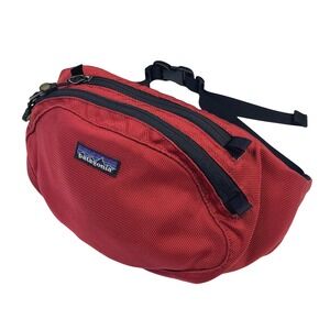 VTG Patagonia Hip Belt Bag Red Hiking Waist Pack Style 48455 90/00s Padded Nylon